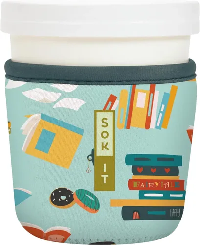 Vista 175 de Sok It IceCreamSok - Funda de neopreno aislada (flores abstractas, pintas de helado cónicas)