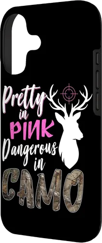 Vista 2 de Funny Pink Camo Hunting Graphic Women Deer Buck Hunters Case for iPhone 17