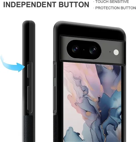 Vista 1706 de Compatible con Google Pixel 4A 5G Mobile Case Creative Acrylic Panel trasero Silicona Protección Grip especialmente diseñado para Google Pixel 4A 5G
