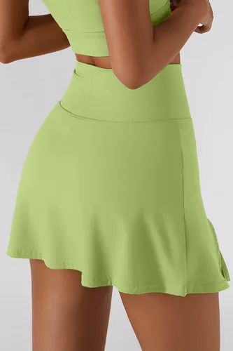Vista 3 de QINSEN Faldas de tenis elásticas de cintura alta para mujer pantalones deportivos para correr entrenamiento ropa deportiva