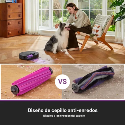 Vista 6 de Eureka Aspiradora robot E20 con estación de vaciado automático sin bolsa, combo robótico de aspiradora y trapeador, capacidad de 45 días, succión