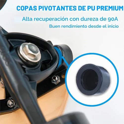 Vista 3 de ELOS Kit de accesorios para monopatín - Accesorios de montaje para camiones, rodamientos de monopatín, bujes, pivote, tuercas de camión, pernos