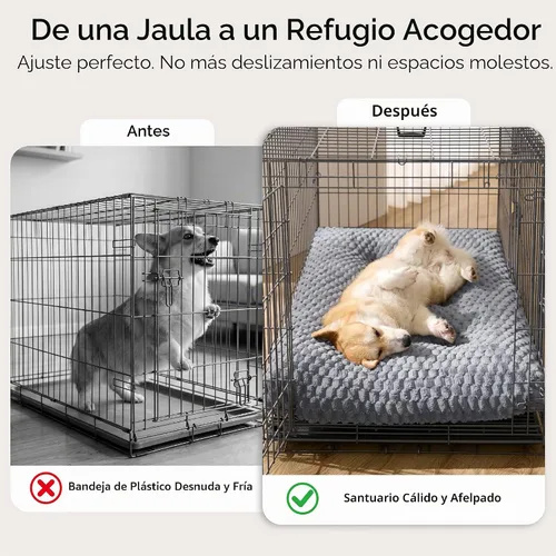 Vista 4 de Bedsure Cama lavable para perros de gran tamaño, forro polar de burbujas Gris