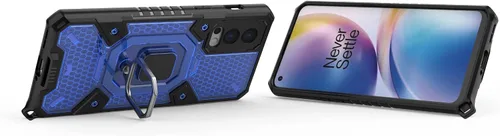 Vista 3 de Funda para 1+ Nord 2 5G, funda para OnePlus Nord 2 5G con funda de soporte, color azul