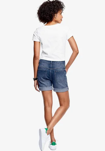 Vista 3 de ellos Pantalones cortos con dobladillo deshilachado para mujer, talla grande