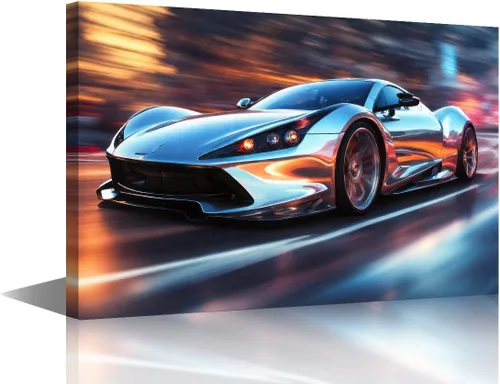 Vista 15 de Car Pictures for Living Room Wall Decor Super Car Driving Art Prints City Highway Road Paintings 1 Piece Canvas Wall Art Super Car Canvas Prints