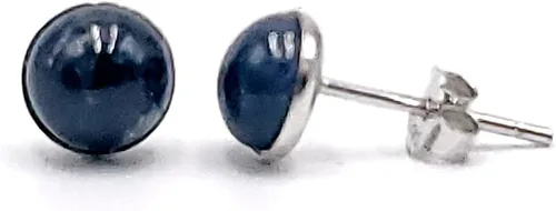 Vista 57 de Pendientes naturales de 0.236 in con chapado en oro blanco sobre plata de ley, bisel cabujón de piedras preciosas regalo de joyería para ella