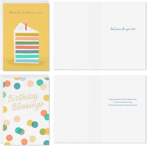 Vista 5 de Hallmark Tarjetas de cumpleaños con sobres, paquete surtido de 12 (Bendiciones)