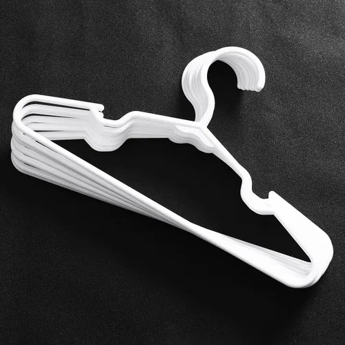 Vista 8 de Perchas para ropa de bebé, paquete de 120 perchas de plástico blanco para niños, 11.5 pulgadas, ahorro de espacio, antideslizantes, para bebés