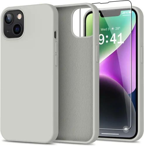 Vista 43 de bemal Funda para iPhone 14 Pro con protector de pantalla, silicona líquida de ajuste delgado, forro de microfibra suave, diseñada para mujeres