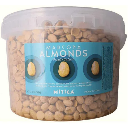 Vista 3 de Almendras Marcona fritas y saladas, tina 11 libras