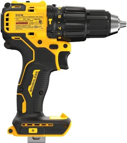 Vista 5 de Dewalt DCD798B 20V MAX - Taladro de martillo inalámbrico sin escobillas de 1/2 pulgada (solo herramienta)
