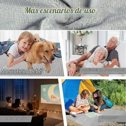 Vista 4 de Ahinahwap Manta resistente al agua para cama, sofá, manta para gatos y perros, impermeable, lavable, protector de muebles pequeño y acogedor