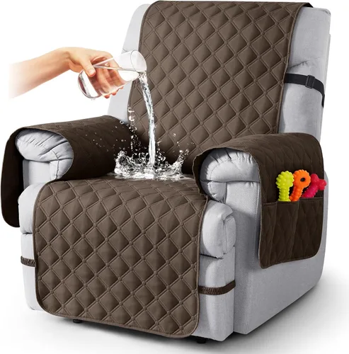 Vista 40 de TAOCOCO Fundas reclinables 100% impermeables, con correas para las piernas, funda de sofá reclinable reversible para silla reclinable, protector