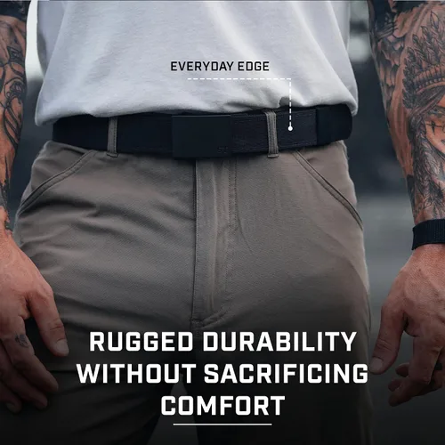 Vista 7 de Savage Tacticians EDC Ratchet Belt for Men - Tactical 1.5" Nylon Gun Belt - Matte Black Strap for Concealed Carry