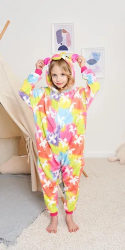Vista 6 de Pijama de una pieza de unicornio para niños, disfraces de Halloween