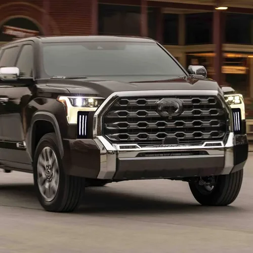 Vista 6 de Kit de luz antiniebla frontal LED completa DRL para Toyota Tundra 2022 2023 parachoques de repuesto, función como luces direccionales secuenciales