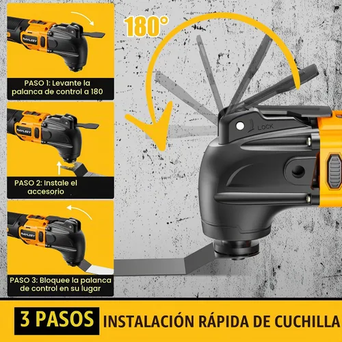 Vista 5 de Kit de múltiples herramientas oscilantes compatible con batería DEWALT de 20 V, herramientas oscilantes inalámbricas con motor sin escobillas, 6