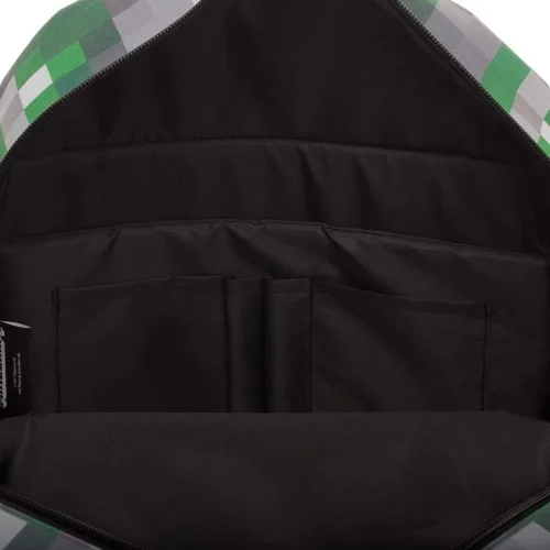 Vista 3 de Minecraft Squares Allover Print Mochila Bookbag Talla única, Verde, Viajar