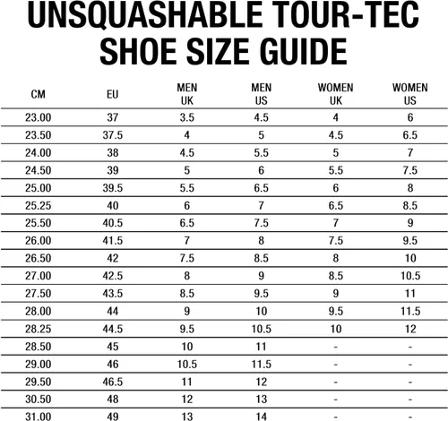 Vista 5 de UNSQUASHABLE Tour-TEC Zapatos de calabaza blancos, diseñados y probados específicamente para el juego de Squash, el zapato de calabaza especializado