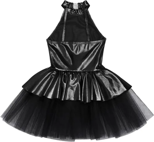 Vista 87 de CHICTRY Vestido tutú de ballet con lentejuelas brillantes para niñas y niñas, moderno disfraz de baile latino de jazz