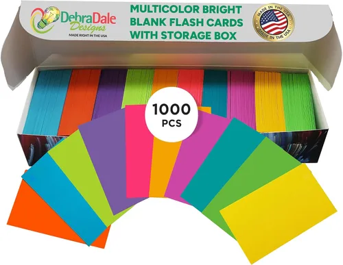 Vista 8 de Debra Dale Designs - Tarjetas didácticas perforadas con agujeros, 900 tarjetas de estudio multicolor con 10 anillos de carpeta, cartulina duradera
