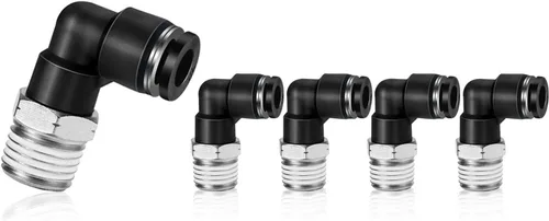 Vista 22 de CEKER 1/2 Codo Macho Conexiones de Líneas Aéreas de Empuje Ajustes de Conexión de Empuje de 90 Grados Ajustes de Aire, PL 1/2 Tubo Od x 1/2" NPT