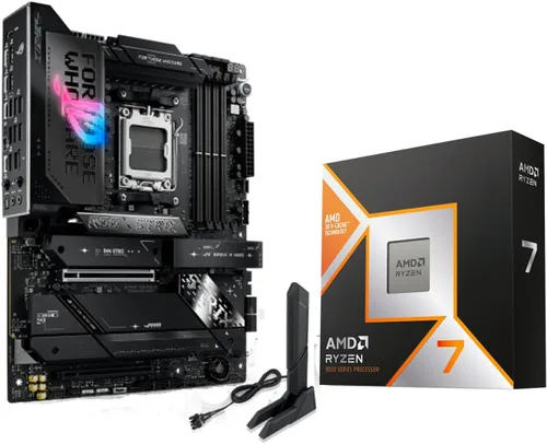 Vista 12 de Micro Center AMD 9800X3D Processor with ASUS TUF Gaming B850 PL Motherboard Combo de placa base de CPU, listo para AI, 14+2+1 etapas de 80 A, DDR5