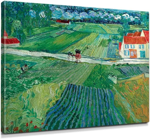 Vista 90 de IPIC - Campo de trigo con cuervos, reproducción artística de Vincent Van Gogh. Lienzo de giclée para decoración del hogar 10#F (20 x 16)