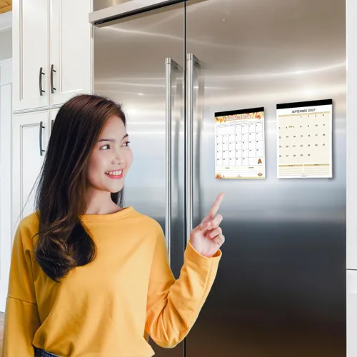 Vista 2 de Strive Zen - Calendarios de refrigerador 2026-2027, almohadilla magnética para refrigerador, planificador, tamaño A5, perfecto para programación