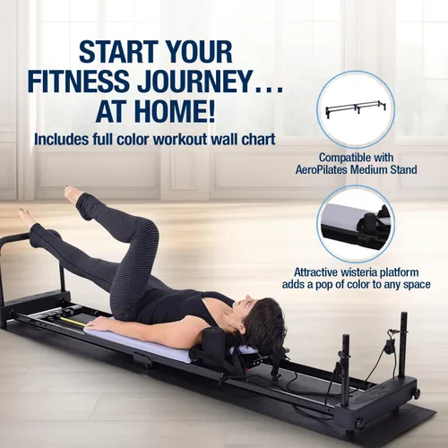 Vista 8 de AeroPilates Reformer 4420 Plus Alfombrilla de Piso - Máquina de Entrenamiento Pilates Reformer para Gimnasio en Casa - Rebotador de Fitness Cardio