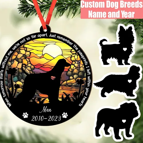 Vista 3 de Adorno personalizado para atrapasoles de sabueso afgano, adorno de Navidad de sabueso afgano – Regalo para perro amante, sabueso afgano