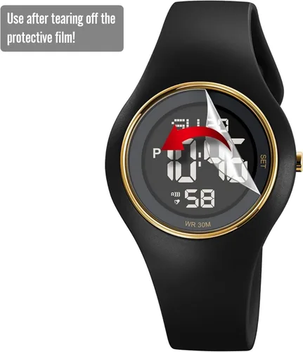 Vista 2 de Reloj deportivo digital para hombres y mujeres, reloj de pulsera LED con pantalla de doble hora, impermeable, unisex, diseño negro, para uso diario