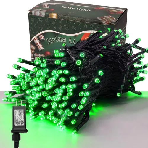 Vista 19 de LJLNION Guirnalda de 300 luces LED para exteriores e interiores, luces de Navidad súper brillantes extra largas de 98.5 pies, 8 modos