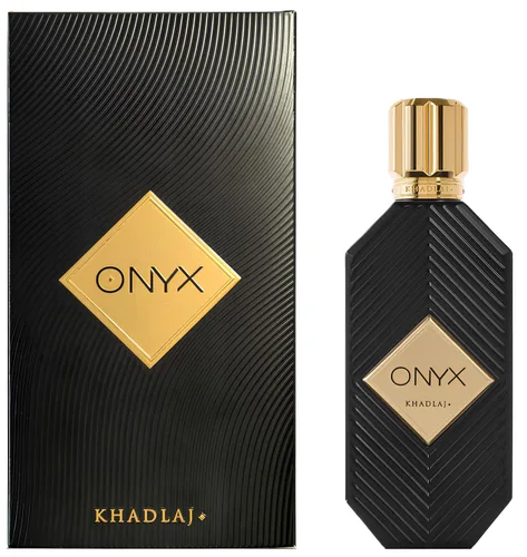 Vista 2 de Khadlaj Onyx Gold – Aromático, dulce, polvoriento, almizclado – Eau de Parfum Spray de larga duración para unisex, 3.4 onzas / 3.4 fl oz
