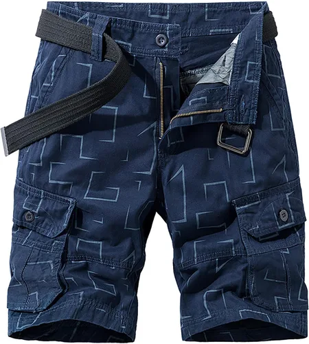 Vista 9 de Men Cargo Shorts Classic Fit Lightweight Ripstop Pants Tactical Outdoor Work Short Trousers with Multi Pocket