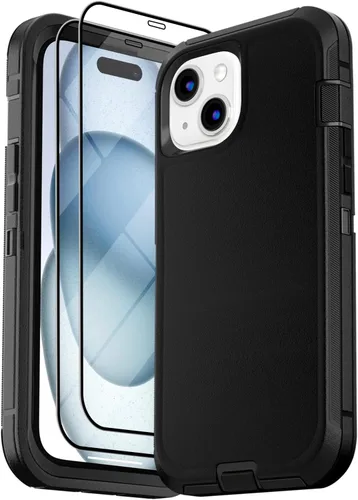 Vista 9 de Funda para iPhone 15 Pro Max (6.7 pulgadas), con 2 protectores de pantalla de vidrio templado