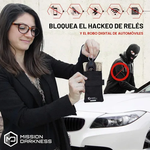 Vista 2 de Mission Darkness Faraday - Bolsa para llaveros, protección de dispositivos para llaves inteligentes "Always On" para propietarios de automóviles
