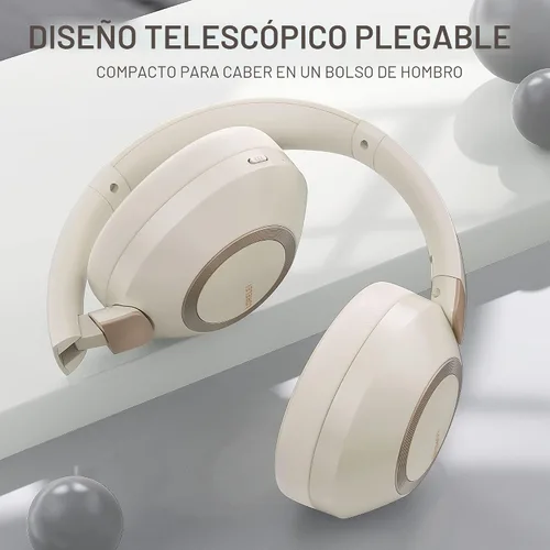 Vista 5 de LORELEI B-C6 - Auriculares inalámbricos sobre la oreja, auriculares Bluetooth plegables y ligeros de 50 horas de reproducción, graves profundos