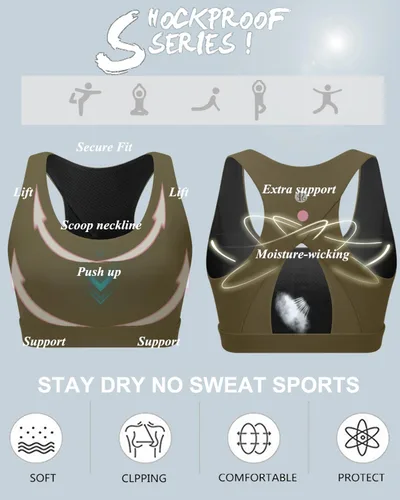 Vista 5 de RUNNING GIRL - Brasier deportivo de alto impacto para mujer, con espalda cruzada, brasier de entrenamiento, brasier de yoga de línea larga