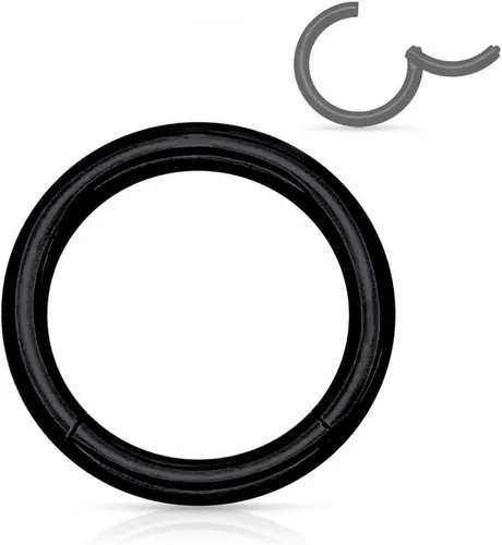 Vista 21 de Forbidden Body Jewelry - Piercing para la nariz de acero quirúrgico 316L con bisagra, 14G, 16G, 18G, diámetro de 15/64, 5/16, 25/64, 15/32 pulgadas