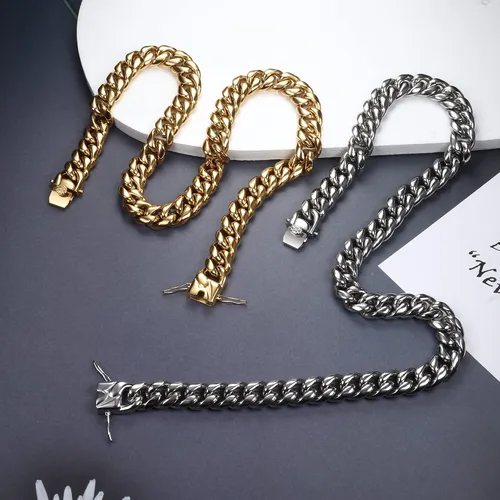 Vista 7 de Krfy Cuban Chain for Men Chunky Miami Cuban Link Chain for Men Women 6101214mm 18K Gold Plated 316L Stainless Steel Thick Heavy Cuban Link Chain