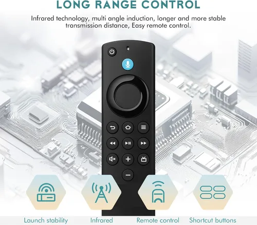Vista 6 de Mando a distancia de repuesto para televisores inteligentes FireStick/Cube Negro