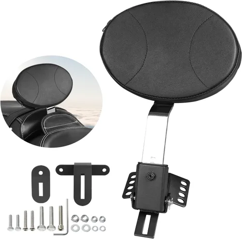 Vista 9 de Respaldo ajustable para conductor con barra de pasajero desmontable y almohadilla personalizada compatible con modelos Harley Touring de 1997-2024