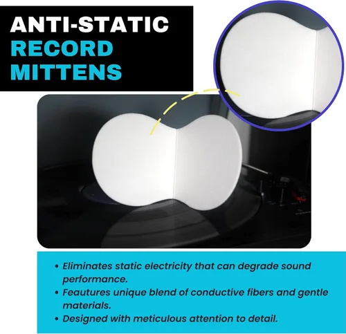 Vista 5 de 6 piezas antiestático para discos y manipuladores – Accesorios de tocadiscos con material de microfibra suave, protege contra arañazos y suciedad.