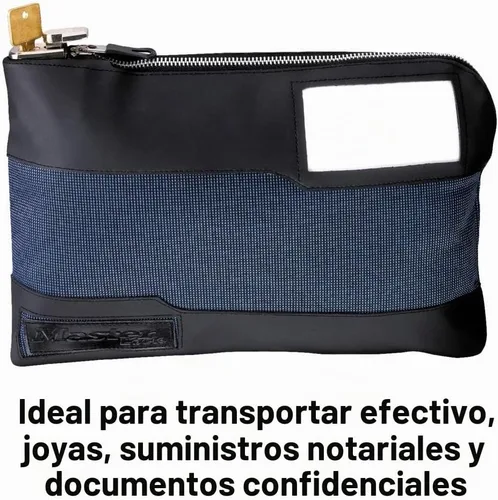 Vista 3 de Bolsa con cierre de seguridad 7120D de Master Lock, 10" x 8 5/8" x 1 7/8", Azul, 7120D Bolsa de dinero portátil con bloqueo para transportar