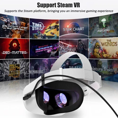 Vista 7 de ukiism Cable de enlace Oculus Quest 2 de 16 pies, cable de auriculares VR Link para Oculus Quest 2 Quest 1 y PCSteam VR, cable USB 3.0 a USB C