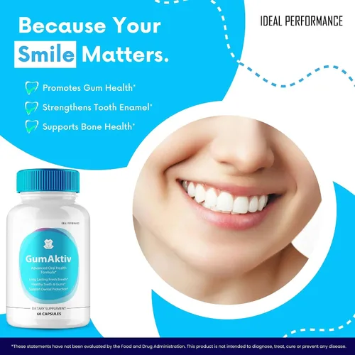Vista 4 de GumAktiv - Cápsulas de GumAktiv para dientes y encías, píldoras de suplemento GumAktiv, máxima fuerza, fórmula avanzada de GumAktiv, apoyo natural