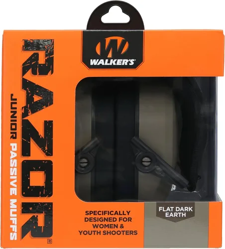 Vista 4 de Walker's Razor Compact Passive - Orejera de protección auditiva para jóvenes y mujeres, con bloqueo de ruido, protección auditiva, FDE