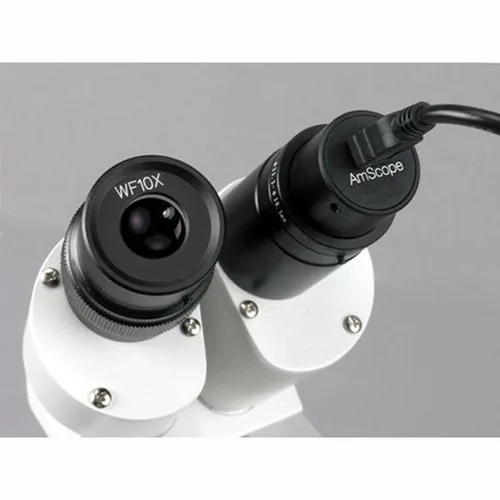 Vista 4 de AmScope Cámara Digital de Microscopio USB de 5.0 MP para Video Fijo y en Vivo con Capturador de Imágenes + Kit de Calibración